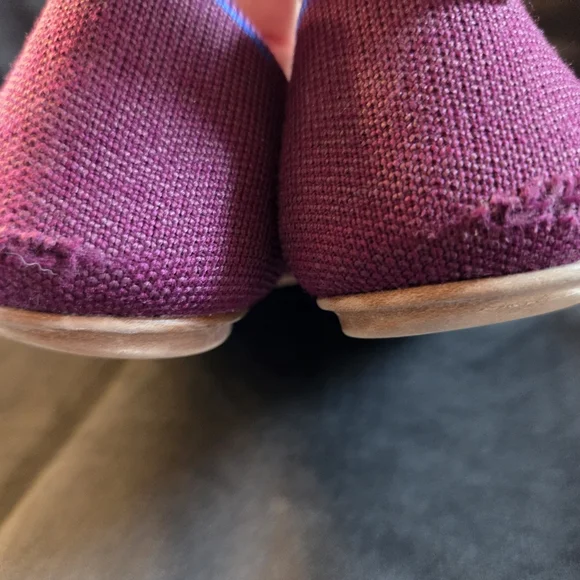 ROTHY'S The Merino Aubergine Purple Pointed Flat Shoes 8.5 - Picture 3 of 11